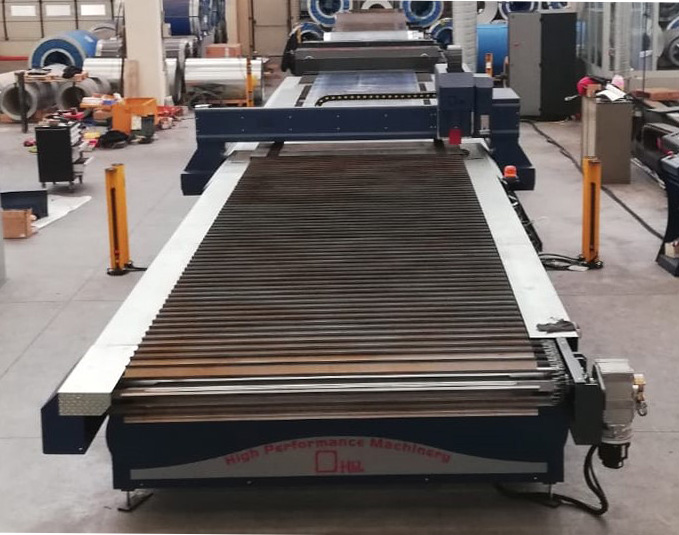 Levelling line and plasma cutting